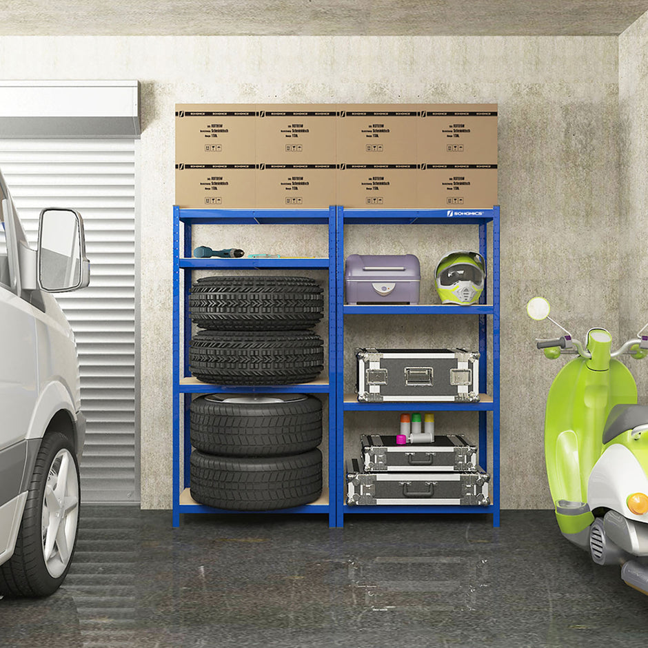 5-Tier Storage Shelf – Reinforced Steel – Silver – Adjustable Shelves, 520 kg Capacity