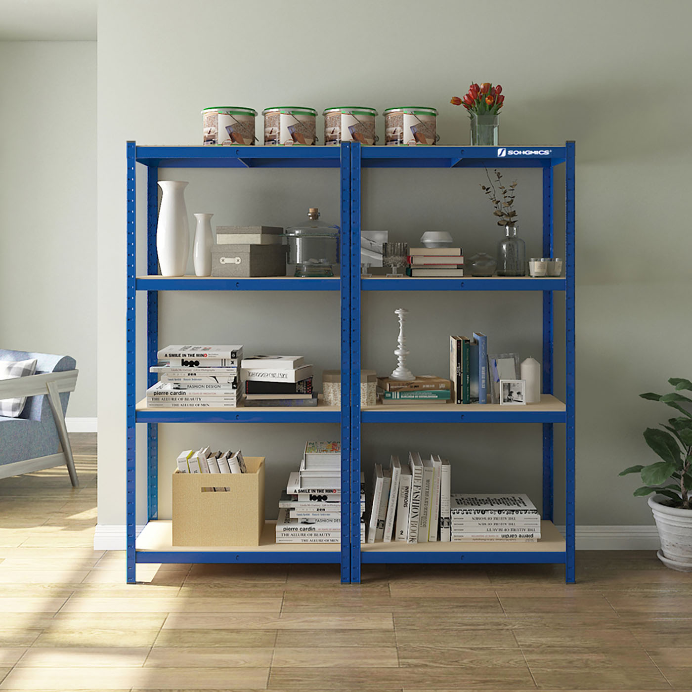 5-Tier Storage Shelf – Reinforced Steel – Silver – Adjustable Shelves, 520 kg Capacity