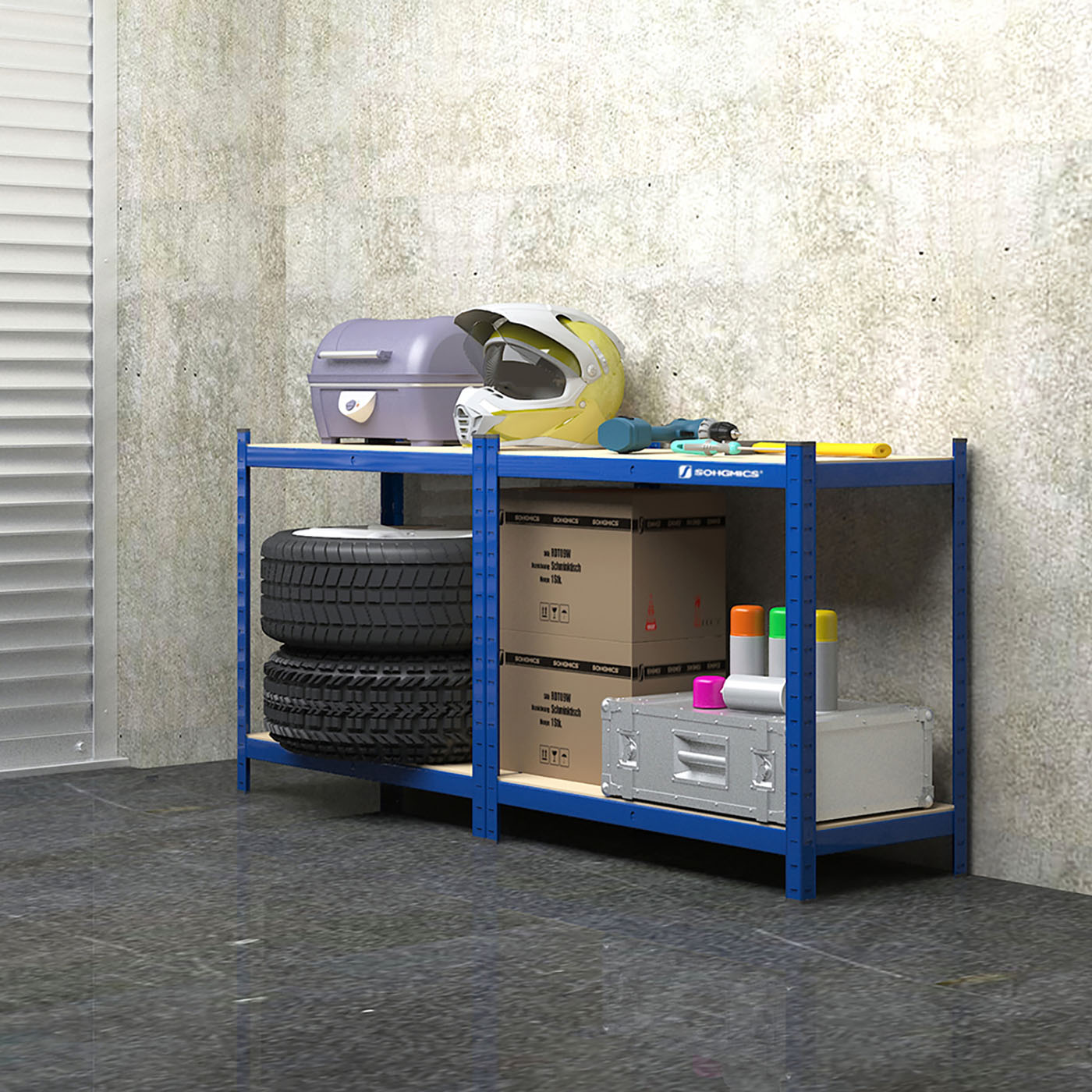 5-Tier Storage Shelf – Reinforced Steel – Silver – Adjustable Shelves, 520 kg Capacity