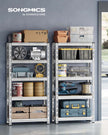 Heavy Duty Metal Storage Shelf – Steel – Silver – Adjustable Shelves, Supports up to 875 kg