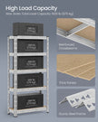 Heavy Duty Metal Storage Shelf – Steel – Silver – Adjustable Shelves, Supports up to 875 kg