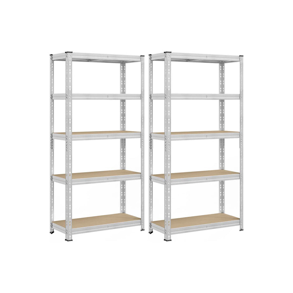Heavy Duty Metal Storage Shelf – Steel – Silver – Adjustable Shelves, Supports up to 875 kg