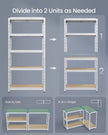 Heavy Duty Metal Storage Shelf – Steel – Silver – Adjustable Shelves, Supports up to 875 kg