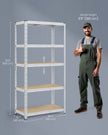 Heavy Duty Metal Storage Shelf – Steel – Silver – Adjustable Shelves, Supports up to 875 kg