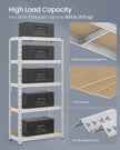 Heavy Duty Metal Storage Shelf – Steel – Silver – Adjustable Shelves, Supports up to 875 kg