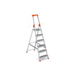 6-Step Aluminium Ladder – Silver and Orange – 12 cm Wide Steps with Tool Tray and Anti-Slip Feet