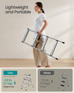 Aluminium Ladder – Lightweight – Silver – Folding Design with 4 Non-Slip Steps