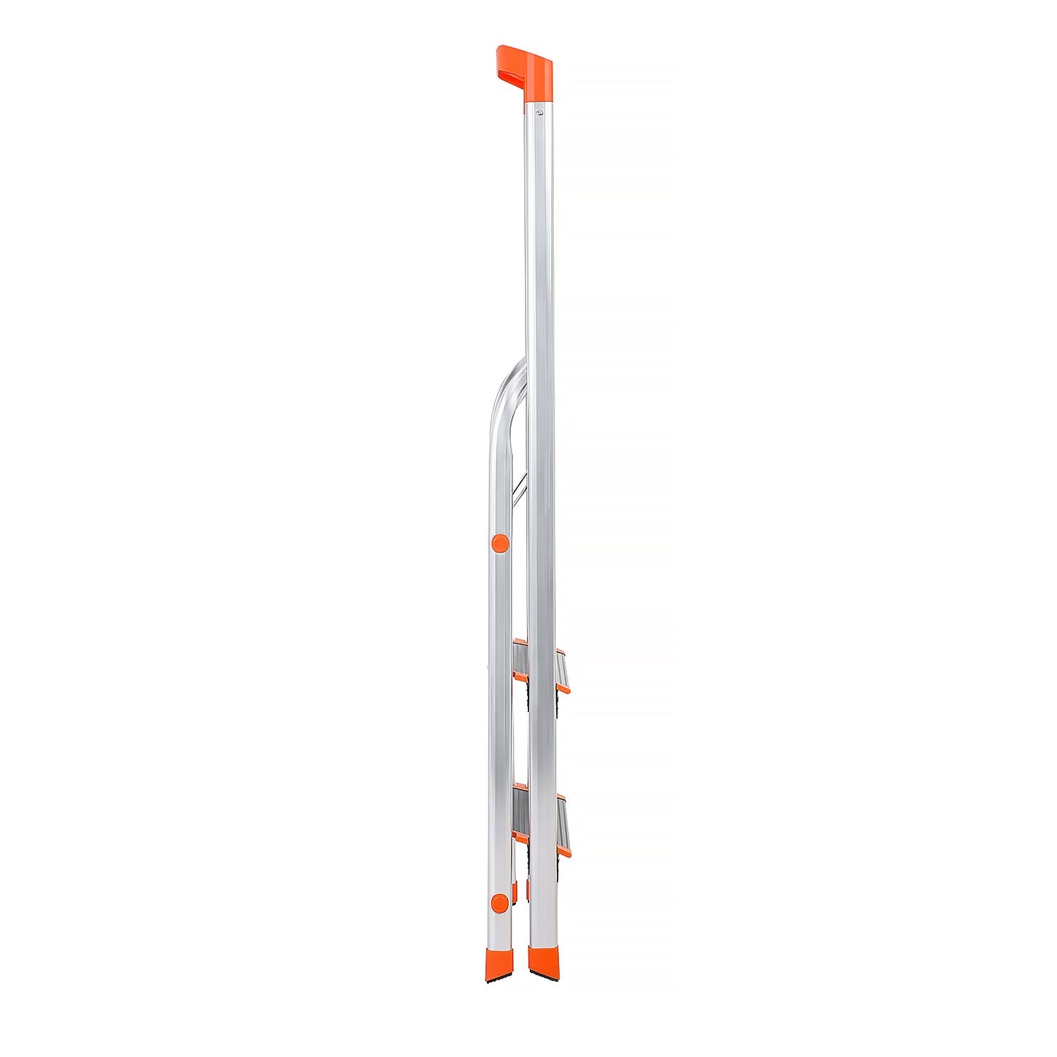 Folding Ladder – Aluminium – Black – 3 Steps with Wide Anti-Slip 12 cm Steps and Tool Tray