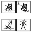 Folding Ladder – Aluminium – Black – 3 Steps with Wide Anti-Slip 12 cm Steps and Tool Tray