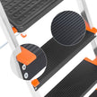 Folding Ladder – Aluminium – Black – 4-Step Design with Tool Tray and Anti-Slip Feet