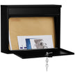 Wall-Mounted Letterbox – Metal – Black – Front Slot with Copper Lock