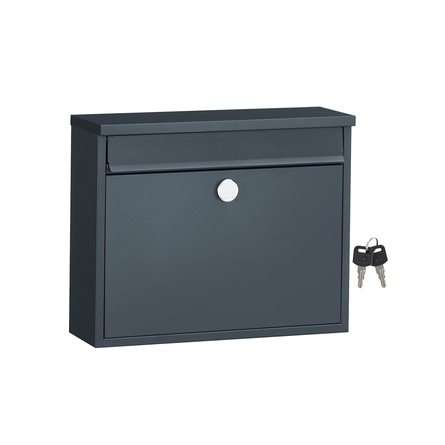 Wall-Mounted Mailbox – Metal – Black – Secure Locking System