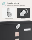 Wall-Mounted Mailbox – Metal – Black – Lockable Design with Newspaper Holder and Viewing Windows