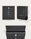 Wall-Mounted Mailbox – Metal – Black – Lockable Design with Newspaper Holder and Viewing Windows
