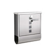 Wall-Mounted Mailbox – Stainless Steel – Black – Lockable with Newspaper Holder and Viewing Windows