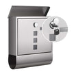 Wall-Mounted Mailbox – Stainless Steel – Black – Lockable with Newspaper Holder and Viewing Windows