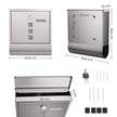Wall-Mounted Mailbox – Stainless Steel – Black – Lockable with Newspaper Holder and Viewing Windows