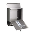 Wall-Mounted Mailbox – Stainless Steel – Black – Lockable with Newspaper Holder and Viewing Windows