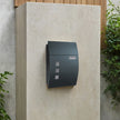 Mailbox – Metal – Anthracite Grey – Wall-Mounted, Lockable with Viewing Windows and Nameplate