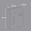 Mailbox – Metal – Anthracite Grey – Wall-Mounted, Lockable with Viewing Windows and Nameplate