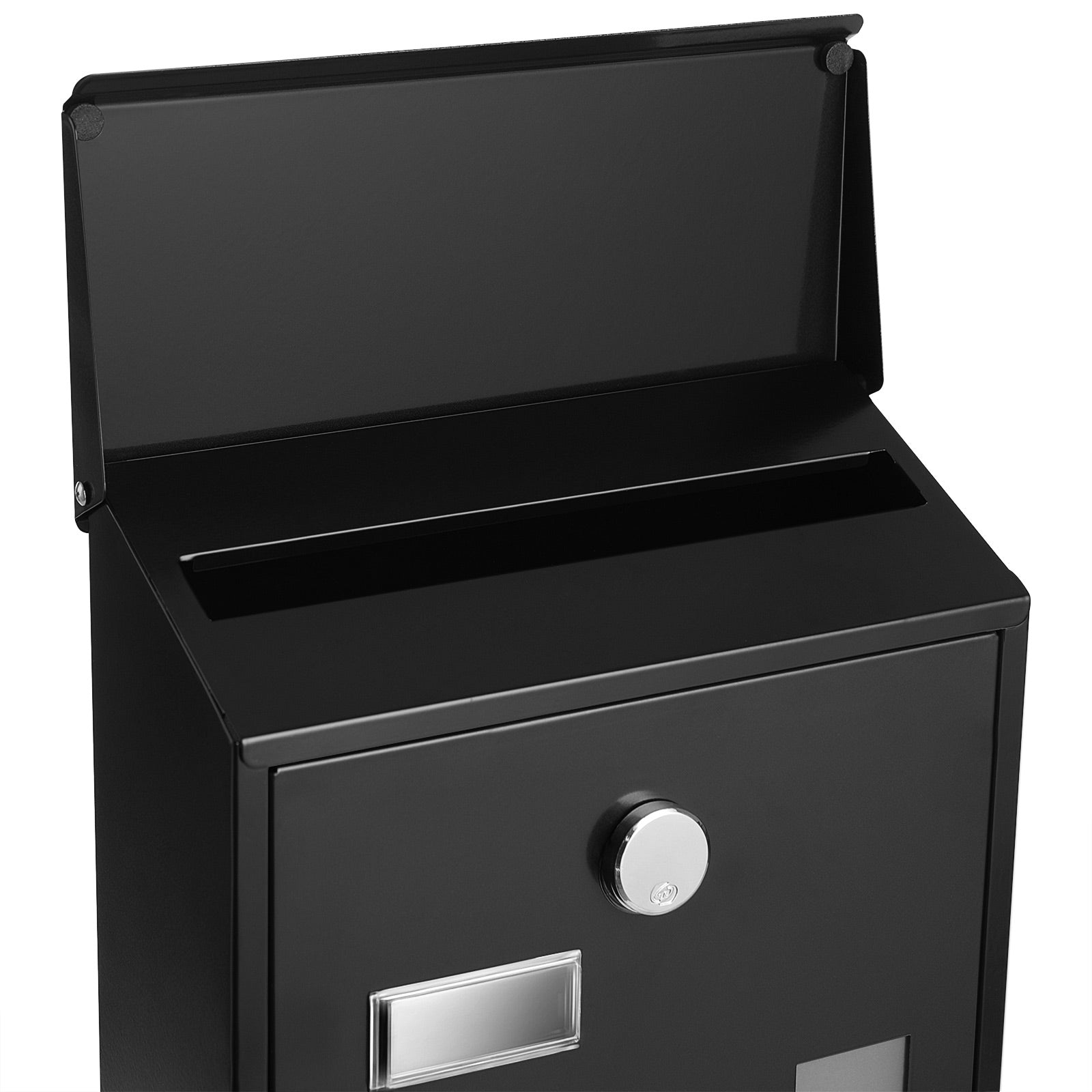 Wall-Mounted Post Letter Box – Copper Core – Black – Swivel Cap with Viewing Windows