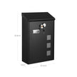 Wall-Mounted Post Letter Box – Copper Core – Black – Swivel Cap with Viewing Windows
