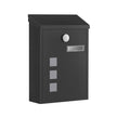 Wall-Mounted Mailbox – Copper Core – Black – Swivel Cap and Viewing Windows