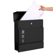 Wall-mounted Mailbox – Metal – Black – Lockable with Newspaper Holder