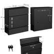 Wall-mounted Mailbox – Metal – Black – Lockable with Newspaper Holder