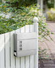 Wall-Mounted Mailbox – Stainless Steel – Black – Lockable with Newspaper Holder