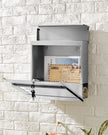 Wall-Mounted Mailbox – Stainless Steel – Black – Lockable with Newspaper Holder