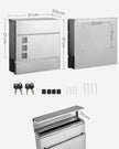 Wall-Mounted Mailbox – Stainless Steel – Black – Lockable with Newspaper Holder