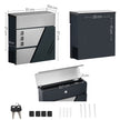 Large Wall-Mounted Locking Mailbox – Stainless Steel – Silver and Anthracite Grey – with Viewing Windows and Keys