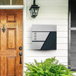 Large Wall-Mounted Locking Mailbox – Stainless Steel – Silver and Anthracite Grey – with Viewing Windows and Keys