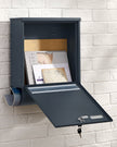 Wall-Mounted Letter Box – Metal – Anthracite Grey – Secure with Viewing Window and Newspaper Holder