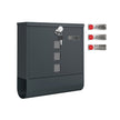 Wall Mounted Post Box – Metal – Anthracite Grey – Capped Lock with Newspaper Holder and Viewing Windows