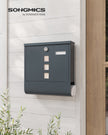 Wall Mounted Post Box – Metal – Anthracite Grey – Capped Lock with Newspaper Holder and Viewing Windows