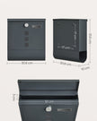 Wall-Mounted Mailbox – Metal – Anthracite Grey – Capped Lock with Copper Core and Newspaper Holder