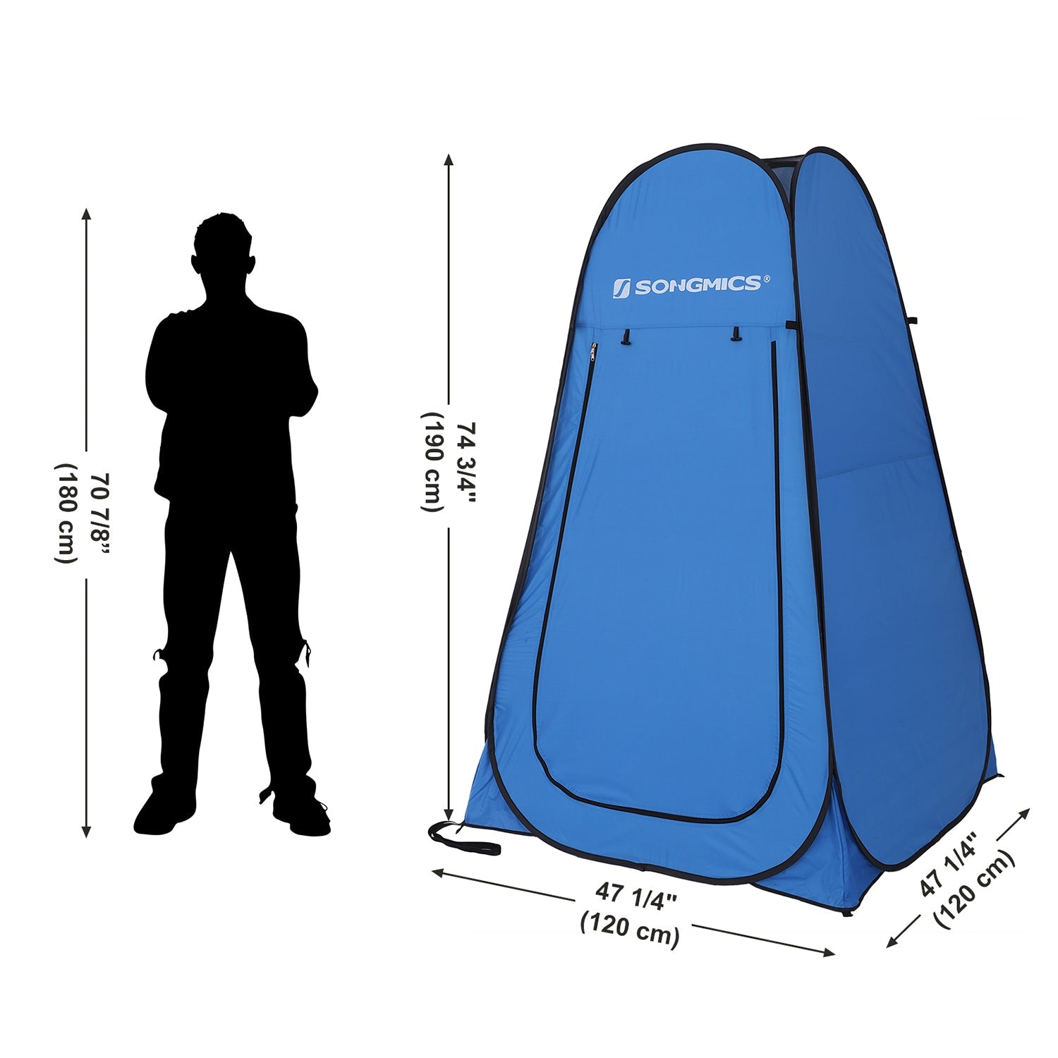 Portable Pop-Up Tent – Fabric – Blue – Dressing Room Privacy Shelter for Outdoor Use