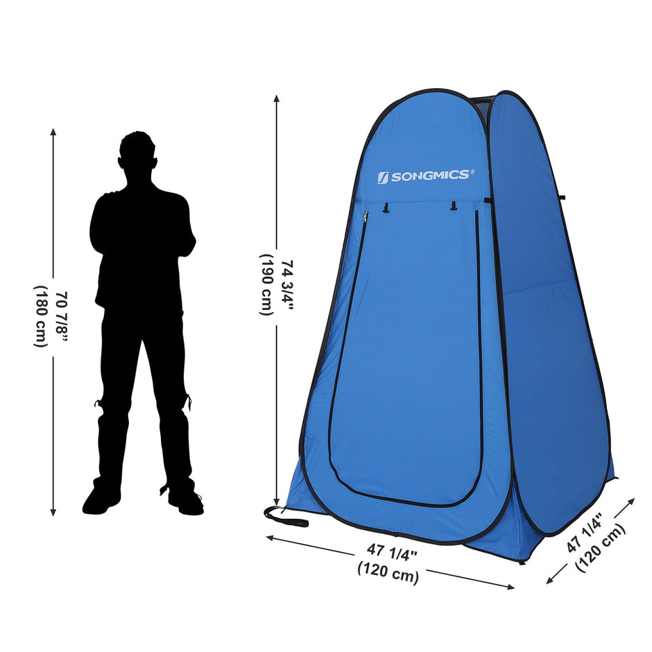 Portable Pop-Up Tent – Fabric – Blue – Dressing Room Privacy Shelter for Outdoor Use