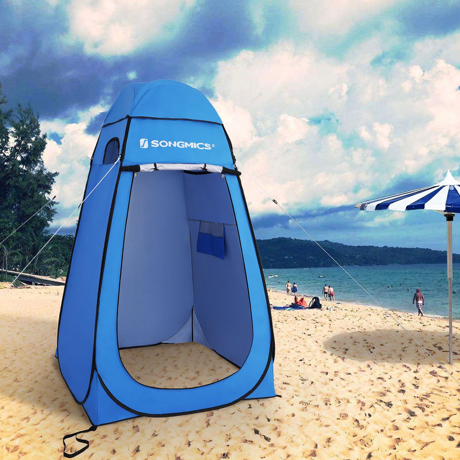 Portable Pop-Up Tent – Fabric – Blue – Dressing Room Privacy Shelter for Outdoor Use