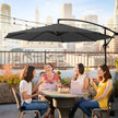 Cantilever Umbrella – Fabric – Grey – Offset Design with Crank and UPF 50+ Protection
