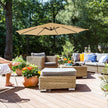 Large Cantilever Parasol – Fabric – Taupe – Offset Design with UPF 50+ Sun Protection and Crank Mechanism