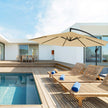 Large Cantilever Parasol – Fabric – Taupe – Offset Design with UPF 50+ Sun Protection and Crank Mechanism