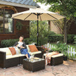 Garden Parasol Umbrella – Fabric – Beige – Solar-Powered LED Lights, UPF 50+ Protection, Tilting Mechanism