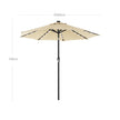 Garden Parasol Umbrella – Fabric – Beige – Solar-Powered LED Lights, UPF 50+ Protection, Tilting Mechanism