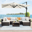 Cantilever Parasol – Fabric – Beige – 3 x 3 m, Offset Design, UPF 50+, 360° Rotation, Adjustable Tilt