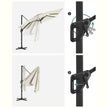 Cantilever Parasol – Fabric – Beige – 3 x 3 m, Offset Design, UPF 50+, 360° Rotation, Adjustable Tilt