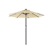 Patio Parasol Umbrella – Polyester – Beige – 2.7 m with Solar-Powered LED Lights, UPF 50+ Protection, Tilting Design
