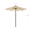Patio Parasol Umbrella – Polyester – Beige – 2.7 m with Solar-Powered LED Lights, UPF 50+ Protection, Tilting Design